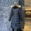 Parka Donna piumino doudoune donna parka invernale cappotti pelliccia di lupo parka da donna felpa con cappuccio gode cappotto imbottito chateau giacche lunghe bianco nero