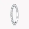 Wedding Rings Smyoue 09ct 2mm Ring for Women Men Full Enternity Match Diamond Band 100 925 Solid Silver Stackable 230829