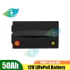 Litiumbatterier Pack 12V 50AH LIFEPO4 Batteri för solenergi lagringssystem+ 5A -laddare