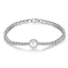 Link Bracelets Simple Dainty Pearl For Women Classic Cubic Zirconia Eternity Tennis Bracelet Valentine's Day Gifts