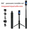 Selfie monopods O tripé de bastão de selfie integrado se encaixa no Insta360 x3 um x2 rs 11dji ação 4 stick panorâmica série de câmera hid 230816