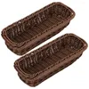 Dinnerware Sets 2 Pcs Seasoning Jar Storage Box Woven Basket For Home Cutlery Plastic Hamper Weave Desktop Sundry Tray Organizer