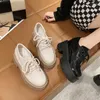 Dress Shoes Women Patent Learther Platform Sneakers 10CM Wedge Heels Ladies Autumn Chunky Pumps Woman Non Slip Super Thick