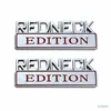 2 Pack Redneck Edition Exteriör Emblem Car Truck Boat Decal Logo Ersättare för F-150 F250 F350 Silverado Ram 1500Black Red169R