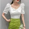 Magliette da donna camicia cotone coreana estate 2023 plus size magliette casual a manica corta slim fit coltiva sexy