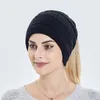 Berety jesienne zimowe aksamitne czapki kobiety skullies czapka czapka szalik podwójnie wełniany wełniany wiatrów