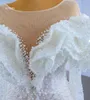 Sjöjungfru bröllopsklänningar lyxiga pärlor långärmad älskling hals SM67280