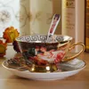 Mugs European Royal Bone China Coffee Set Luxury Porcelain Tea Ceramic Cups with Saucer Spoon Drinkware Coffeeware 230815