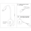 توصيل Tokili في مصباح الجدار الأبيض القراءة مع شاحن USB لمسة/إيقاف/خافت LED الأضواء السرير اللوح الأمامي أوزة الرقبة ضوء لغرفة النوم بجانب السرير AC100-240V الاتحاد الأوروبي الولايات المتحدة