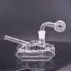 Großhandel 14mm weibliche Glas-Ölbrenner-Bong-Wasserpfeifen Shisha-Perkolator Perc Klare dicke Pyrex-Raucherbongs mit männlichem Glas-Ölbrenner-Rohr Dhl-frei