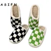 Regrad Asifn Fuzzy Checker Plush Retro Slippers Women For Cozy Winter Comfort Fluffy House Soft Shoes Ineoor Sole 230816 GAI 276 COMT