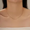 Chains Fine Jewelry Designer Waterproof Grinded Linked Chain Necklace 14k Solid Gold Rectangle Paperclip Choker