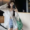 Camisetas para mujeres HSA Women Summer Manga larga Tops casual V Neck Sexy Hollow Out Sun Protection Ropa para Split Drained Chic