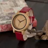 Bilek saatleri bobo kuş ahşap izle erkekler için kadınlar Japonya analog kuvars 44mm unisex nedensel yeşil deri saatler doğum günü kayması kutusu