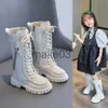 ブーツModx Children's Fashion Boots Girls Black Leather Boots Autumn New Boys British Style Short Snow BootsベビーバックルスポーツシューズJ230816