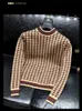 Herrtröjor A10874 Fashion Men's Sweaters 2022 Runway Luxury Famous Brand European Design Party Style Men's Clothing J230806