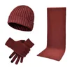 Scarves Hat Scarf Gloves Set For Men Women Winter Warm Knitted Beanies Boys Girls Outdoor Casual Winter Accessories Beanie Hat Scarf Set 230815