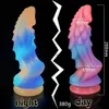 Dildos/Dongs Luminous Dragon Monster Dildos Colourful Glowing Huge Penis G-spot Dildo Dick Sex Toy Phallus Women Female Suction Cup Glow HKD230816