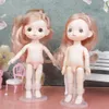 Dolls Cute Face Nude Body BJD Doll 13 Joint 16cm Blue eyes Dimple Little Girl Make Up Toy Girls Gift 230816