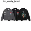 New Designer 23ss Mens Womens Fashion Brand Rhude Flower Letter Embroidery Woolen Bomber Suit Loose Jacket Coat Hooded Jackets Coats