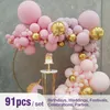 Andra evenemangsfestleveranser 91 st Set Candy Balloons Girl Birthday Decoration Valentine S Day Wedding Arch Pink Helium Balloon Wholesale 230815