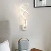 Vägglampa vardagsrum sängen vit/svart nordisk sconce gång korridor modern led lätt dekor inomhus belysning fixturer