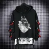 Mens Hoodies Sweatshirts Berserk Sweatshirts Ribbons Letter Print Patchwork Streetwear Harajuku Loose Women Män unisex långa ärmar Pullover Y2K kläder 230815