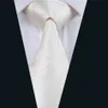 Classic Mens Ivory Silk Tie Pocket Square Cufflinks Set 8 5cm Width Meeting Business Casual Party Necktie Jacquard Woven N-1174248k