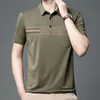 Mens Polos Business Office Casual Solid Color Polo Tshirt Male Clothes Summer Fashionable Trend Pickets Short Sleeve Pullovers Tops 230815