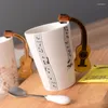 Muggar tingke modernt minimalistiskt musikinstrument keramiskt mugg kreativ form hanterar vatten kaffekopp
