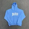 2023 Broken Planet Sweater 올바르게 발포 된 인쇄 INS 패션 커플 느슨한 미국 하이 스트리트 까마귀