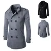 Herrgravrockar 2023 Autumn Men Boutique Black Grey Classic Solid Color Thick Warm Extra Long Coat Male Jacket