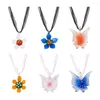 Naszyjniki wiszące 1Box Lampwork Naszyjnik Making Spring Butterfly Murano Glass Charm for Women DIY Jewelry Crafts