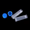 Tubos de teste de plástico de 5 ml tampas de parafuso azul pequenos frascos de garrafa recipiente de frasco de armazenamento para laboratório mwfkq
