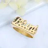 Anéis de casamento Nome personalizado Ring Ring 3D Tecnologia artesanal de alta qualidade Rocha de aço inoxidável exagerada para Menwomen Charm Gift 230815