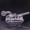 Hookah Glass Bong Ash Catcher Bongs Rig Dab Tubo de humo 3D Diseño de tanque único Junta de 14 mm con Donstem Oil Burner Tubo Precio más barato