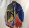 Women's Jackets SELLING MIiyake Fashion Fold Long Sleeve Print Coat Single Button Turndown Collar IN STOCK