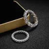 Pierścienie ślubne Knobspin 5 mm 7ct D pierścień kolorowy 925 Sliver Wyjął się z białym złotym zespołem dla kobiet 230816