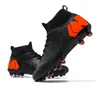 Youth Mens Professional Football Boots TF AG Black White Orange Soccer Shoes Womens High Top Professional Training Shoes Storlek 35-45