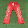 Мужские брюки American Vintage Red Hellstar Sweat Antance 2023 Высококачественные шерстяные петли Мужчины женщины пара свободных колокольчиков повседневное 230815