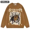 Men's Sweaters Harajuku Cartoon Anime Thick Sweater Men's Street Oversized Pullover Campus Retro Knit Sweater Grandpa Ugly Sweater Women's Y2K J230806