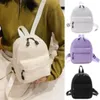 School Bags Mini Backpack Women Bag Casual Nylon Fashion Solid Color Preppy Style Female Students Teen Girls