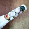 50/100 pcs New Jewelry Round Stone Vintage Style Colorful Openable Stone Ring Mix and Match Simple Women's Ring Jewelry Wholesale