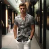 Herren -Casual -Shirts Sommerhemd Schwarz -Weiß -Stadt 3D Printed Style Mode hohe Qualität