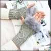 Fingerless Gloves Wool Glove Half Finger Rough Edge Fashion Keep Warm Rhombus Women Mens Work Autumn Winter 4 8Yf K2 Drop Delivery Acc Dhdwu