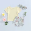 Комплекты одежды для малышей, новорожденных девочек, комплект одежды, летняя рубашка с принтом бабочки, топы, шорты с цветочным принтом, одежда