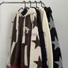 Męskie swetry Koreańska moda męska męska gwiazda z kapturem jesień zimowy sweter Y2K Streetwear Vintage Men Cardigans Płaszcze Bluza Swatery J230806