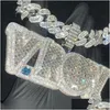 Подвесные ожерелья новая мода Большой размер золотой покрытие Fl Bling Cz Stone Diy Custom Название буквы