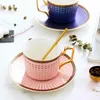 Mokken Europese kunst Keramische koffiekop en Saucer Set Modern Home Phnom Penh Afternoon Tea Milk Fruit Drink met lepel geschenkdoos