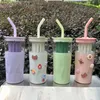 The latest 22OZ glass insulation cup large -capacity straw cup, many style choices, support customization of any logo
